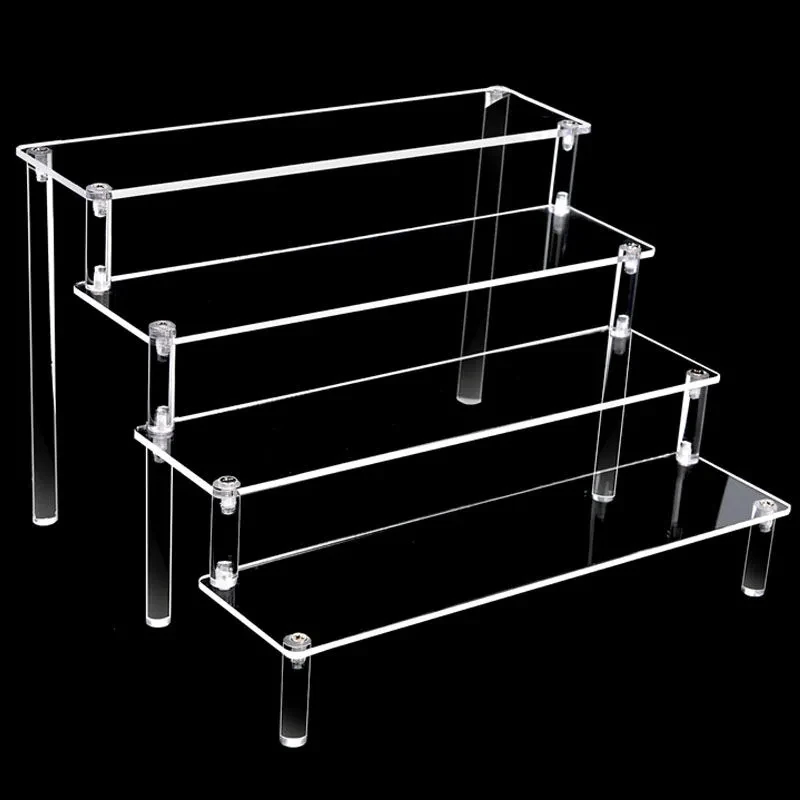 2/3/4/5Layer Acrylic Action Figure Display Stand Toy Model Swing Stand Doll Hand Office Cosmetics Shelf Trapezoidal Shelf Box