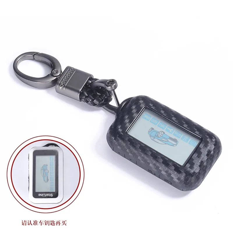 Carbon Fiber Silicone Key Cases For Starline B95 B94 B92 B64 B62 X96 Two Way Car Alarm LCD Remote Control Transmitter Outer Shel