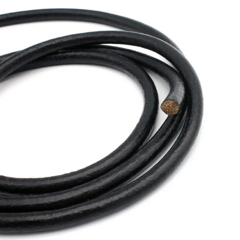 1 Yards 6mm/8mm/10mm Round Genuine Leather Cords Strap Cowhide Black Tan Natural