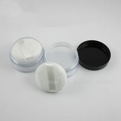 Portable Plastic Powder Box Handheld Empty Loose Powder Pot With Sieve Cosmetic Travel Makeup Jar sifter Container