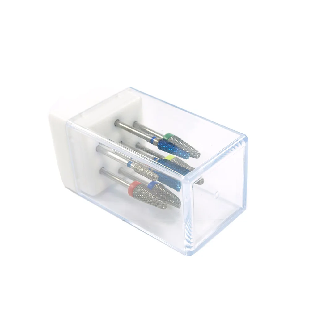 Easy Nail-caja de almacenamiento de brocas para uñas, contenedor de brocas de 7 agujeros, de plástico, cuadrado, calidad de exhibición