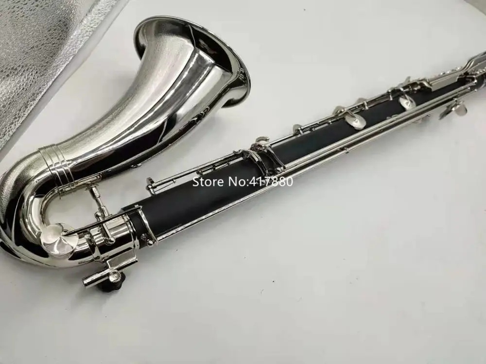 New Arrival  MARGEWATE Low C Clarinet Silver Plated Keys Bass Clarinet Professional Musical Instrument With Mouthpiece  Case