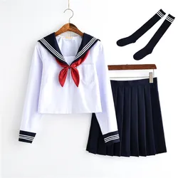 Wit Schoolmeisje Uniform Japanse Klasse Marine Sailor Schooluniformen Studenten Kleding Voor Meisjes Anime COS Sailor Marine Pak