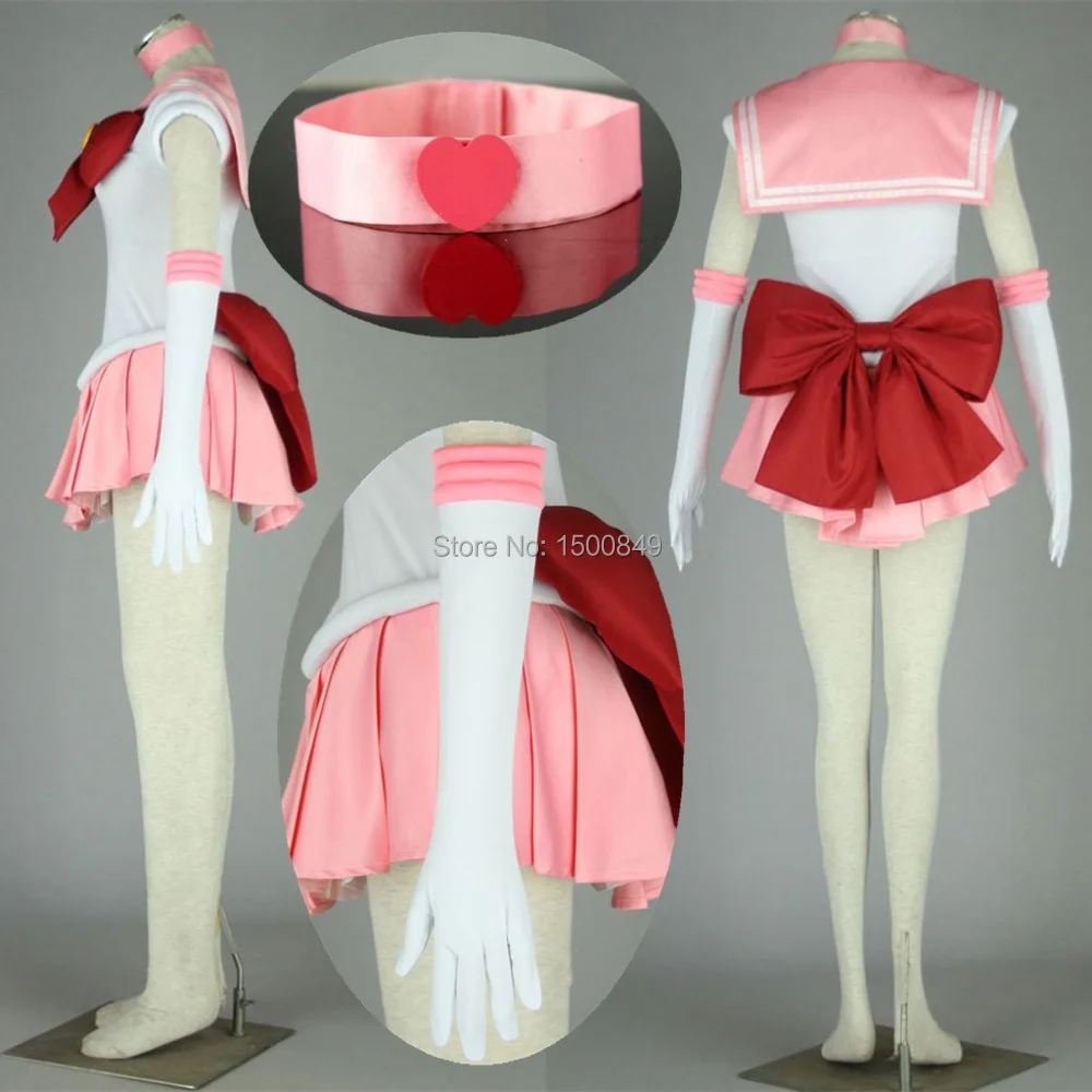 Anime Sailor Chibiusa Small Lady Serenity Cosplay Costume Dress Bows Gloves Brooch Headband For Kid Adult Plus Size Custom Made