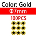 100 piezas de 7 mm doradas