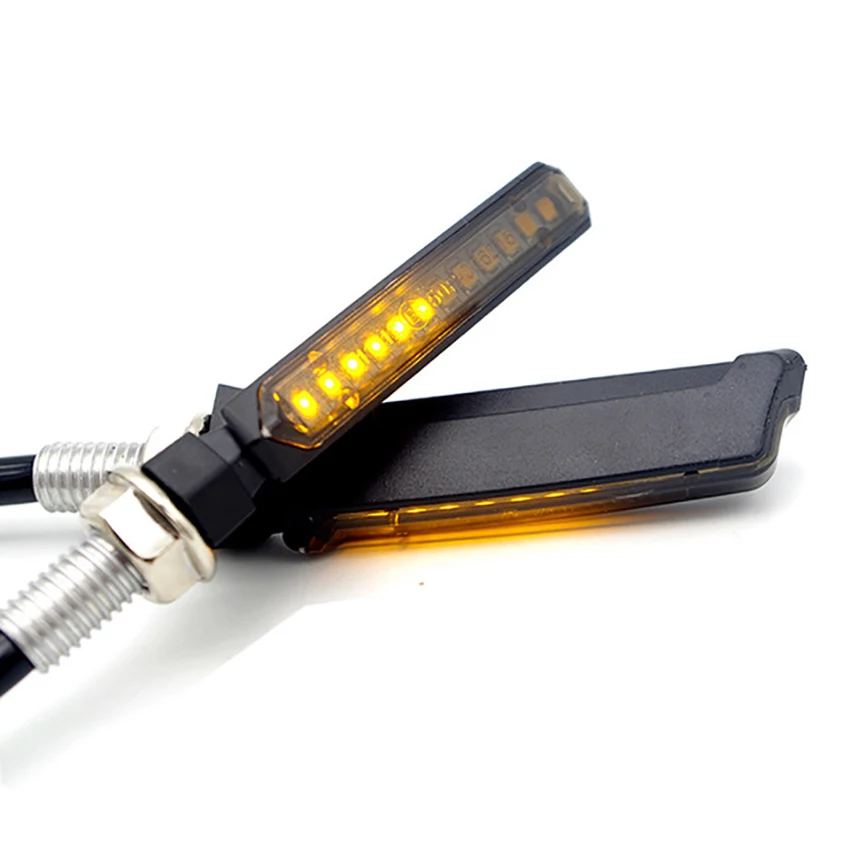 2 pz/lotto 12 LED DRL indicatore di direzione freno luce di striscia LED Switchback luce di marcia diurna per moto, giallo + rosso/bianco