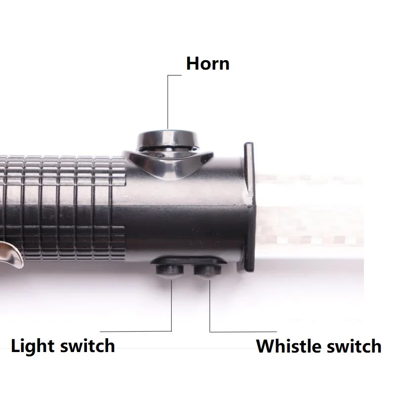 30CM Multi-functional Baton Laser Whistle Buzzer Broken Window magnetic Fire Emergency Evacuation Traffic Warning Light