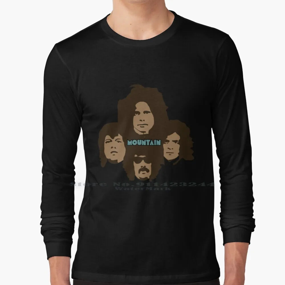 Mountain Iii 100% Cotton Long Sleeve T Shirt Mountain Leslie West Corky Laing Mississippi Queen Felix Pappalardi Band Tee Short