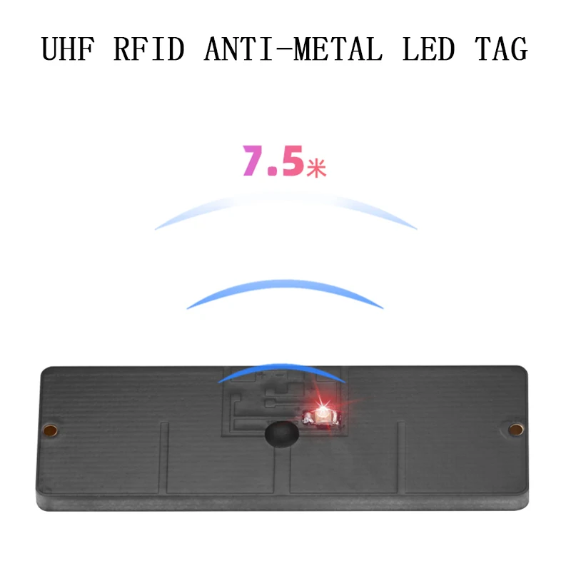 

100pcs MOQ UHF RFID Label Without Battery Long Range on Metel EPC Writer OTP Fully Passive LED Light Bright Tag