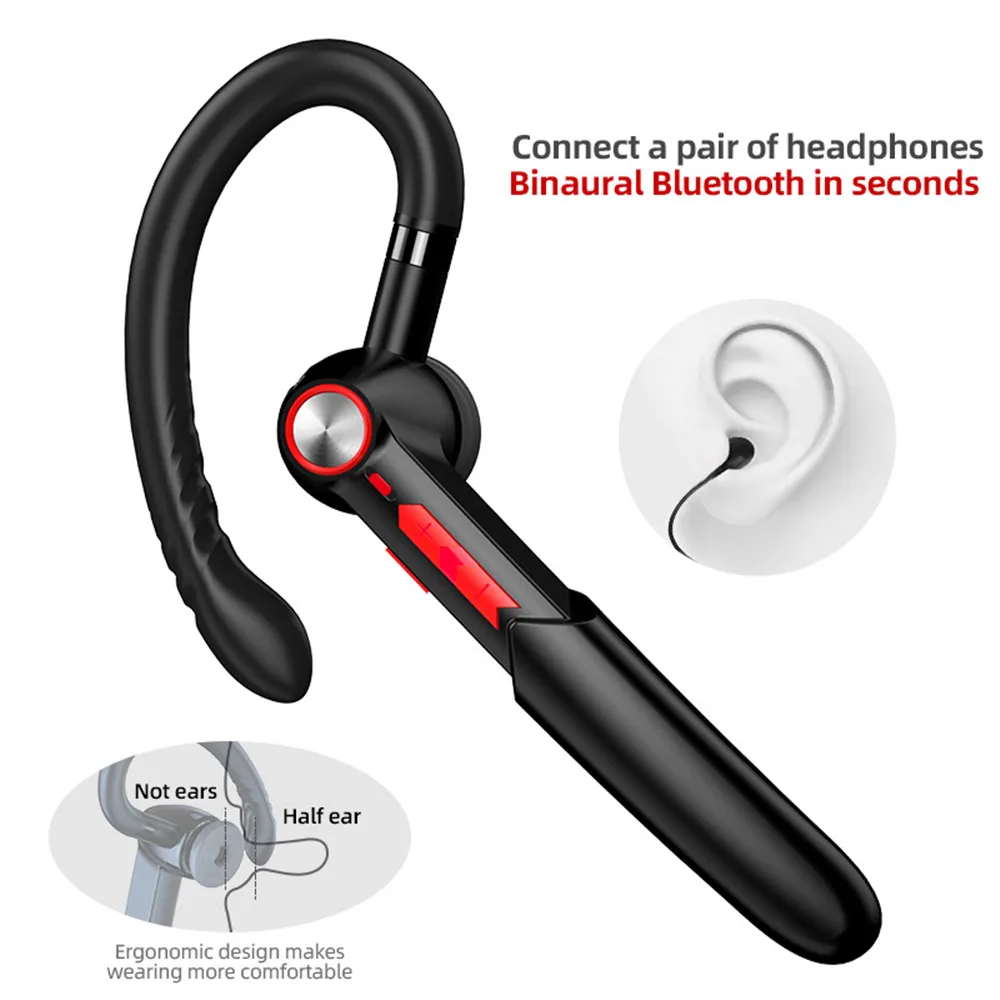 Handsfree HIFI 5.0 Bluetooth Headset Fingerprint Touch Wireless Earphone for iPhone Xiaomi Waterproof Earpiece With Mic HD Call