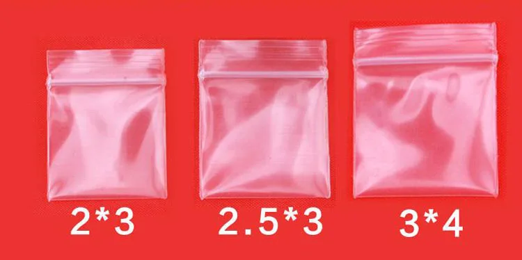 Clear Miniature Zip Lock Plastic Storage Packaging Bags Food Candy beans Jewelry Reclosable Thick PE Self Sealing Small Package