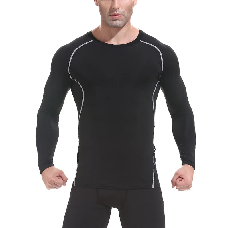 

Mens Compression Baselayer Top Cool Dry Moisture Wicking Athletic Long-Sleeve Shirt