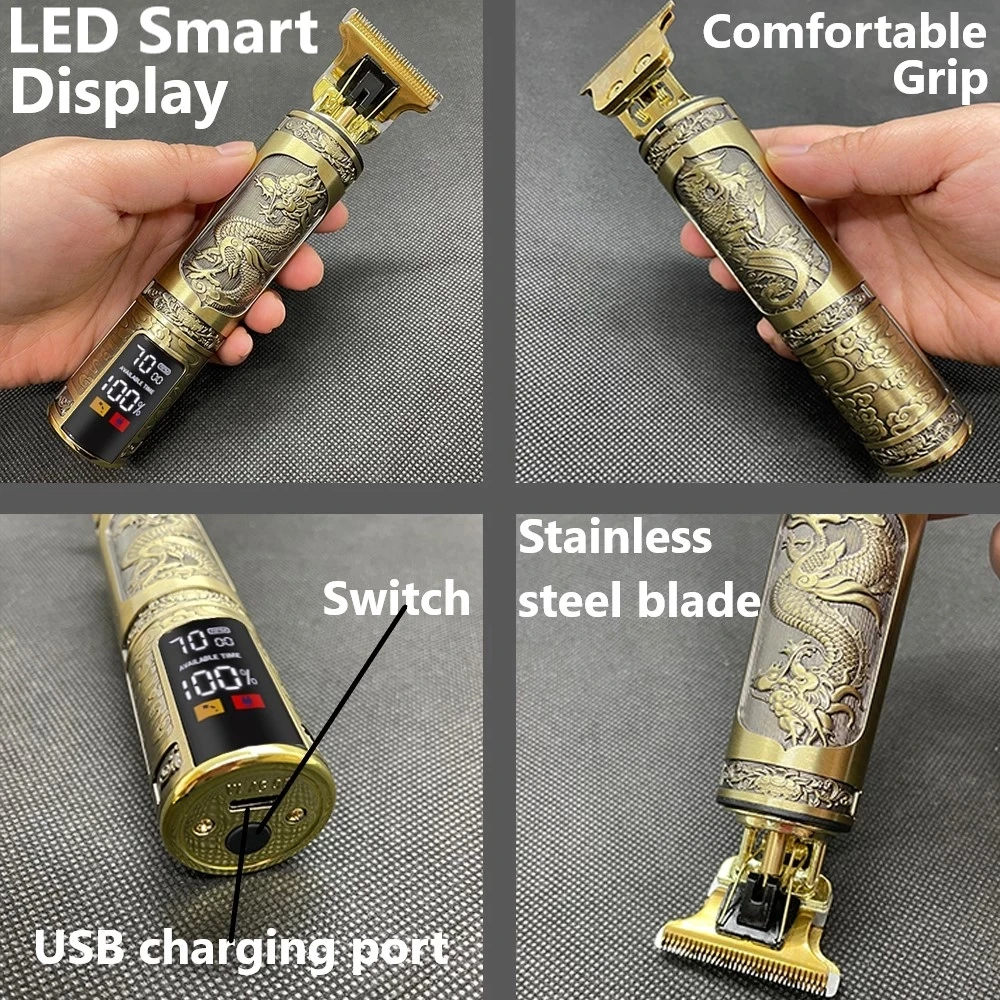 男性用のプロ用バリカン,理髪店用の電気バリカン,ヘアカットとあごひげ,t9