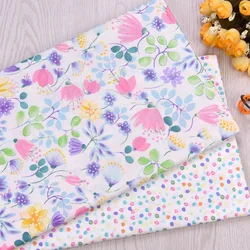 Hot Purple Pink Flower DIY Fat Quarters Quilting Handmade Material Baby Dress Bedding Blanket Sheets Tissus Tecido Cotton Fabric