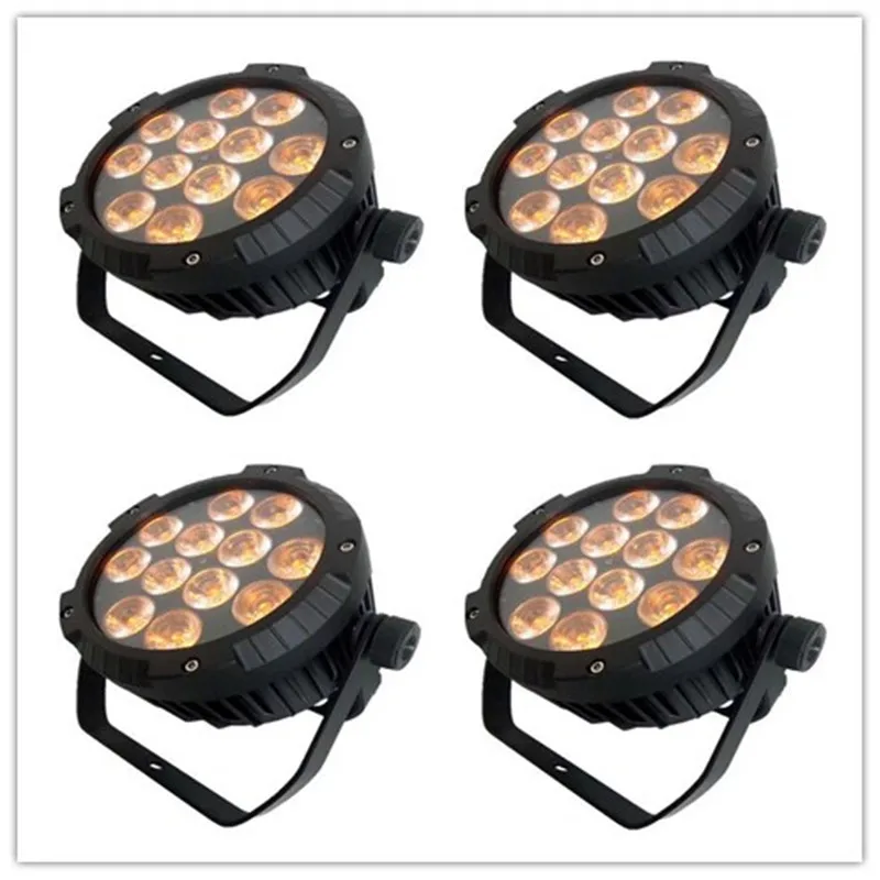 4pcs led outdoor dmx slim par 12x15w rgbwa 5in1 led waterproof par can disco show club DJ lighting