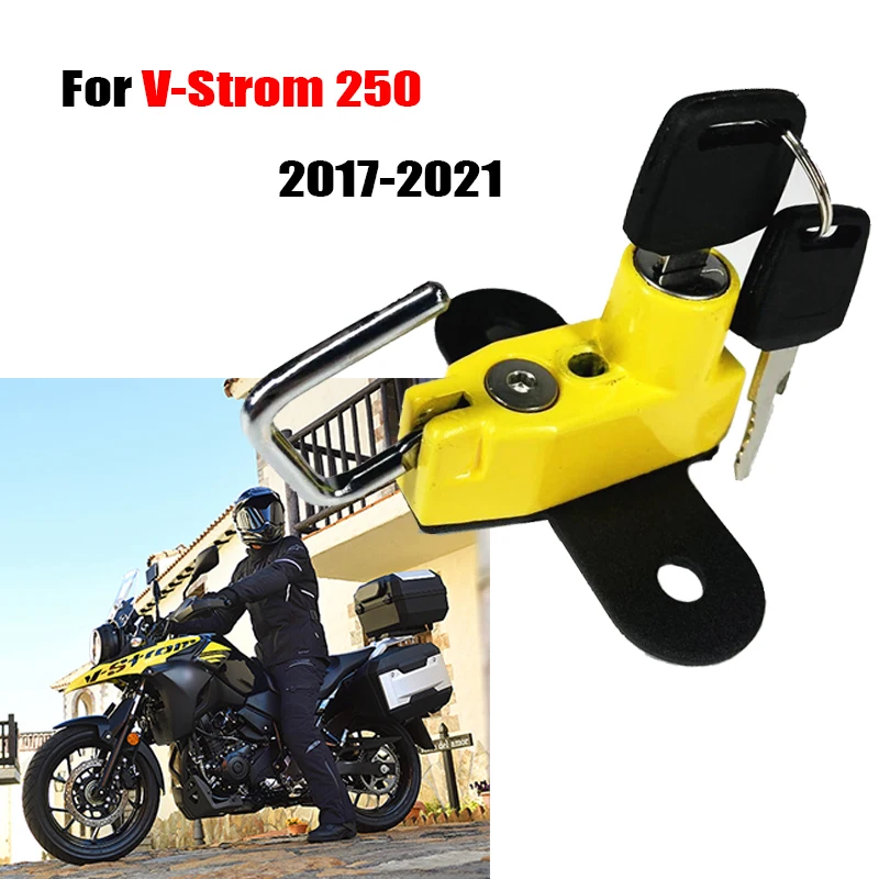 

For SUZUKI V-Strom 250 VStrom250 2017 2018 2019 2020 2021 Motorcycle Helmet Lock Mount Hook Side Anti-theft Security with 2 Keys