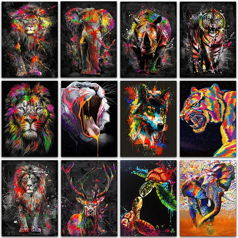 5D DIY Diamond Painting kit animals Tiger Lion Elephant deer Full Square&Round Diamond mosaic embroidery Cross stitch home decor