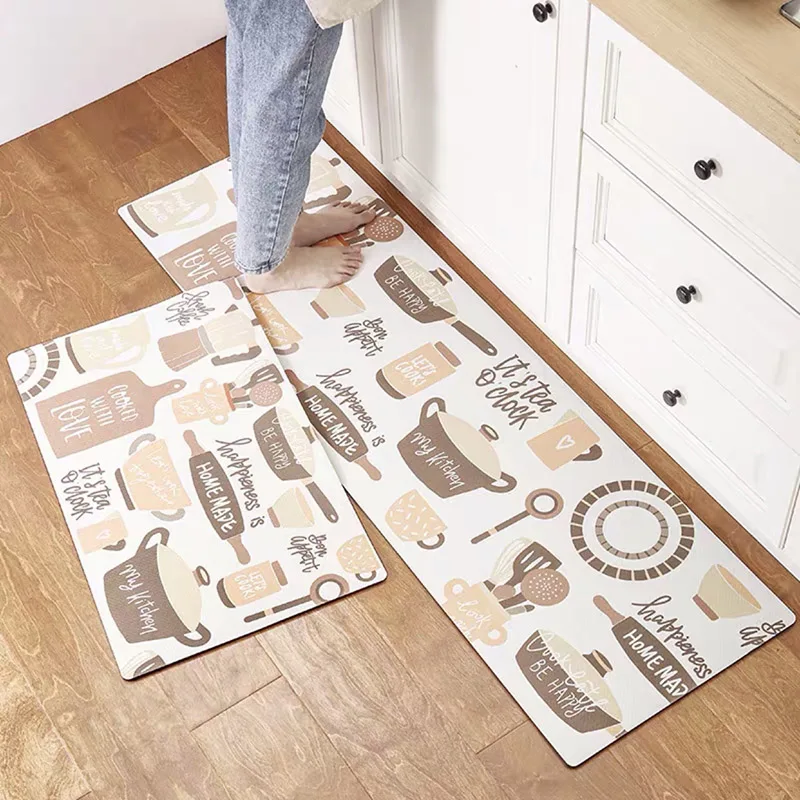 Creative Kitchen Mat Rug For Household Waterproof And Oil-proof Carpet Web Celebrity Non-slip Can Be Used To Scrub Floor Mats