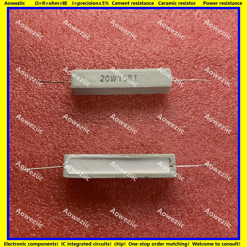 10Pcs RX27 Horizontal cement resistor 20W 15 ohm 20W 15R 15RJ 20W15RJ 15ohm Ceramic Resistance precision 5% Power resistance