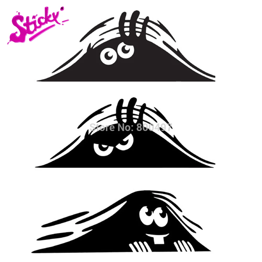 Funny Dune Sand Monster Peeping Peering Anime Car Sticker Decal Decor Motorcycle Off-road Laptop Window Wall Trunk Guitar Vinyl