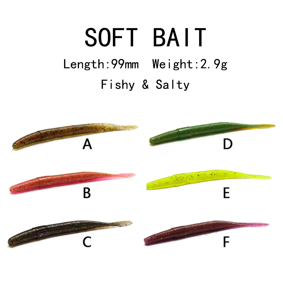 

200pcs/Lot 10cm 3g Soft Fishing Bait Sandworm Bionic Silicone Artificial Maggot Grub Fishy Smell Luya Fish Accessories PVC Lure