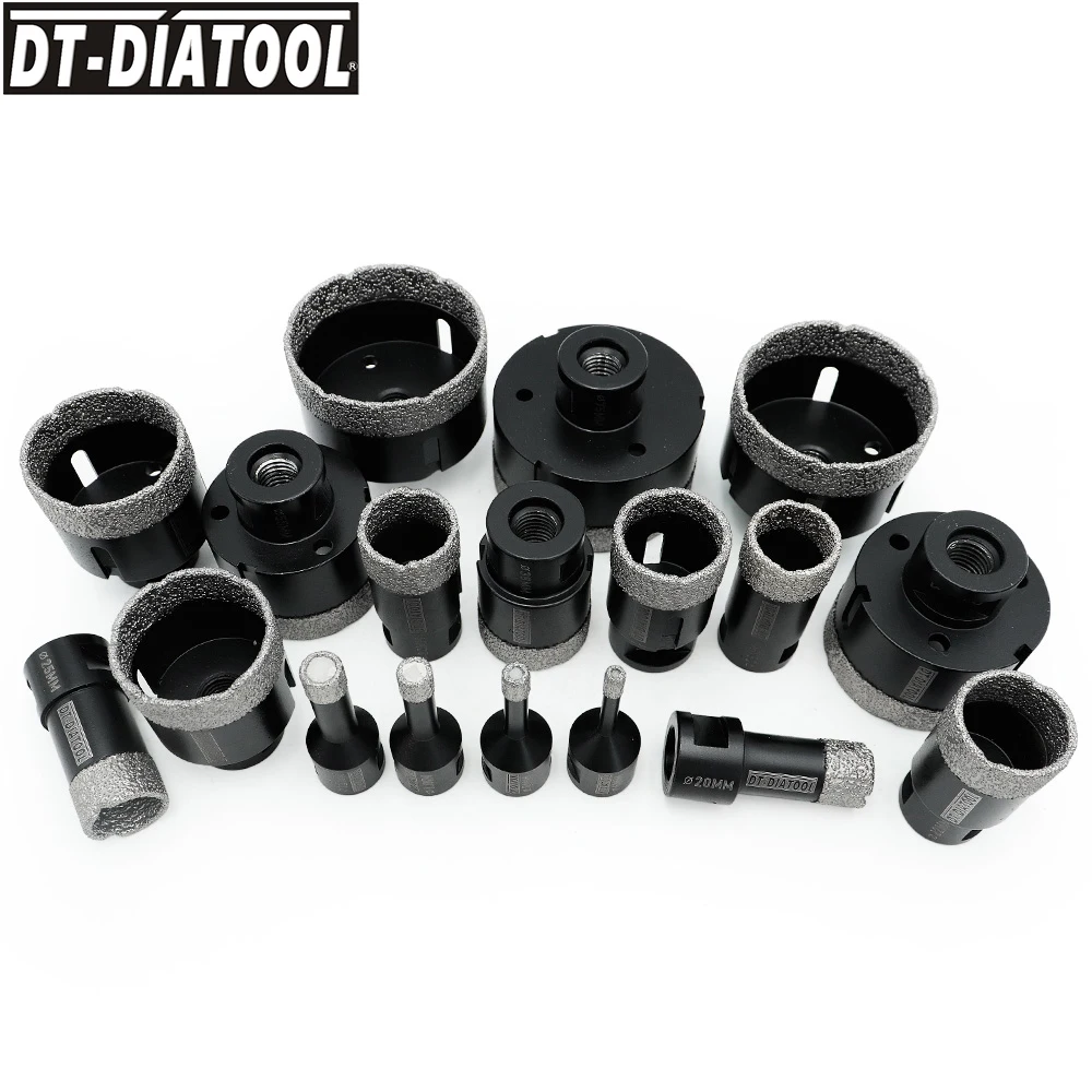 DT-DIATOOL 1pc Dry Vacuum Brazed Diamond Drilling Cutter Core Bits for Ceramic Tile Porcelain  Marble Hole Saw Drill Bits