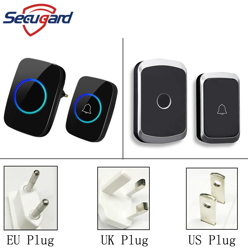 SECUGARD Wireless Doorbell 433Mhz Home Welcome Smart Doorbell 150M Long Wireless Distance 28 Songs Home Welcome Door Chimes