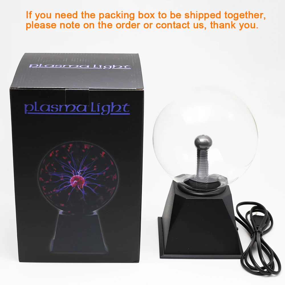 Novelty Night Light Magic Plasma Touch Sensing Glass Ball Lights 220V 3/4/5/6/8 Inch Bedroom Desk Decor Children Night Lamp Gift