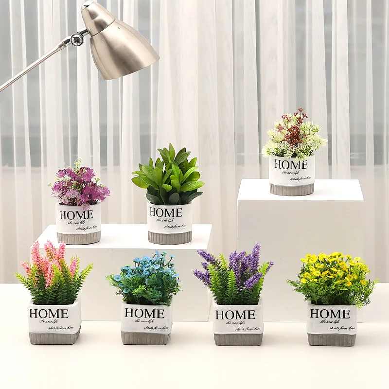 

Nordic style creativity fresh office desk atmosphere layout decoration cement pot simulation plant potted plant