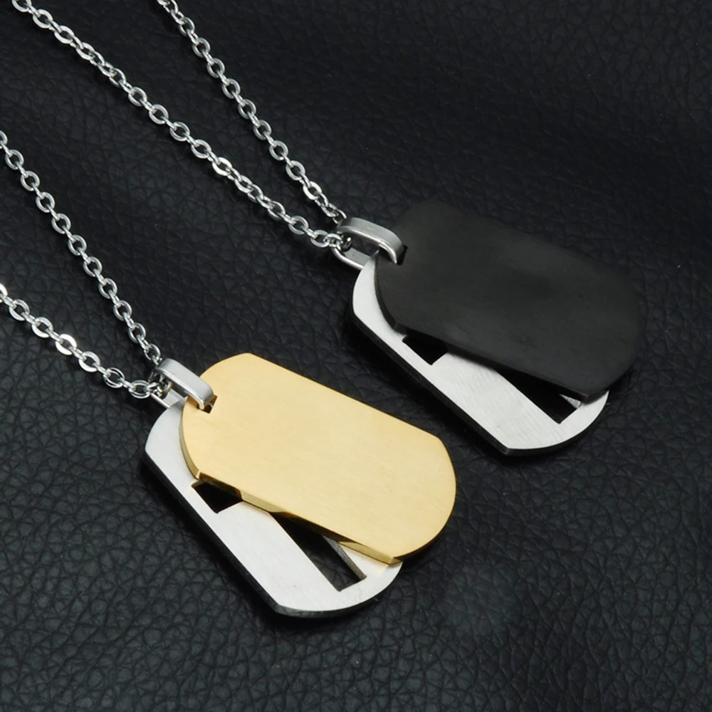 Stainless Steel Cross Necklaces Pendants Christian Jewelry Bible Lords Prayer Dog Tags Gold Color Christmas Gift For Men