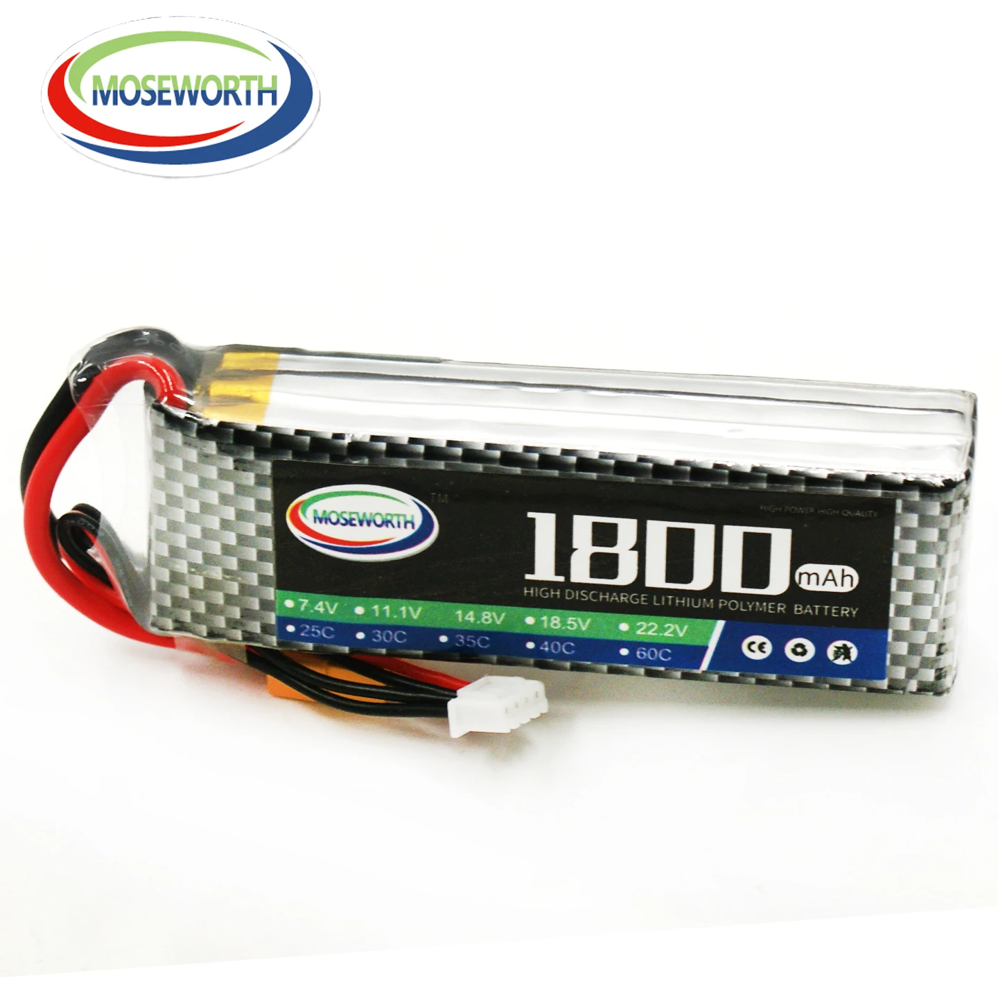 MOSEWORTH 3S 11.1V RC LiPo 1800 mAh bateria litowa 30C 40C 60C dla Drone samolot samochód Quadcopter łódź