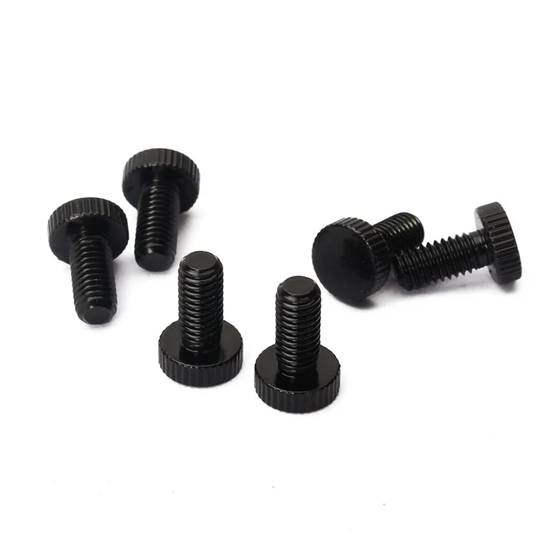 12 Stück M5*13,5mm schwarze Tremolo-Brücken-Feinabstellschrauben für E-Gitarren-Zubehörteile Musikinstrument Flachkopf – Detail 2