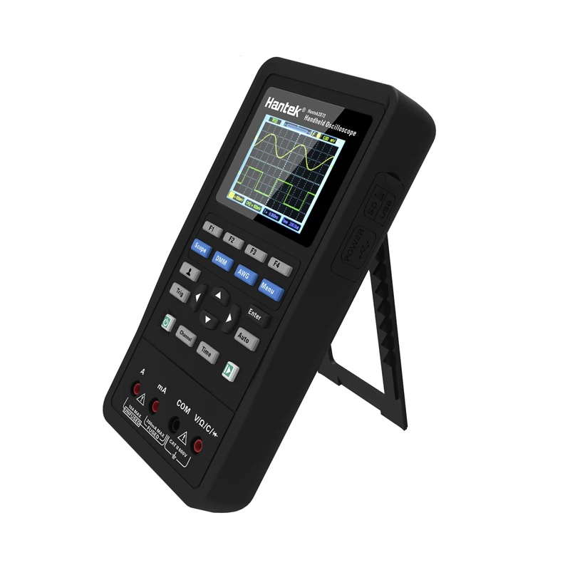Hantek osiloskop Digital 3 dalam 1, Generator bentuk gelombang + Multimeter USB portabel 2 saluran 40mhz 70mhz Osciloscopio multifungsi