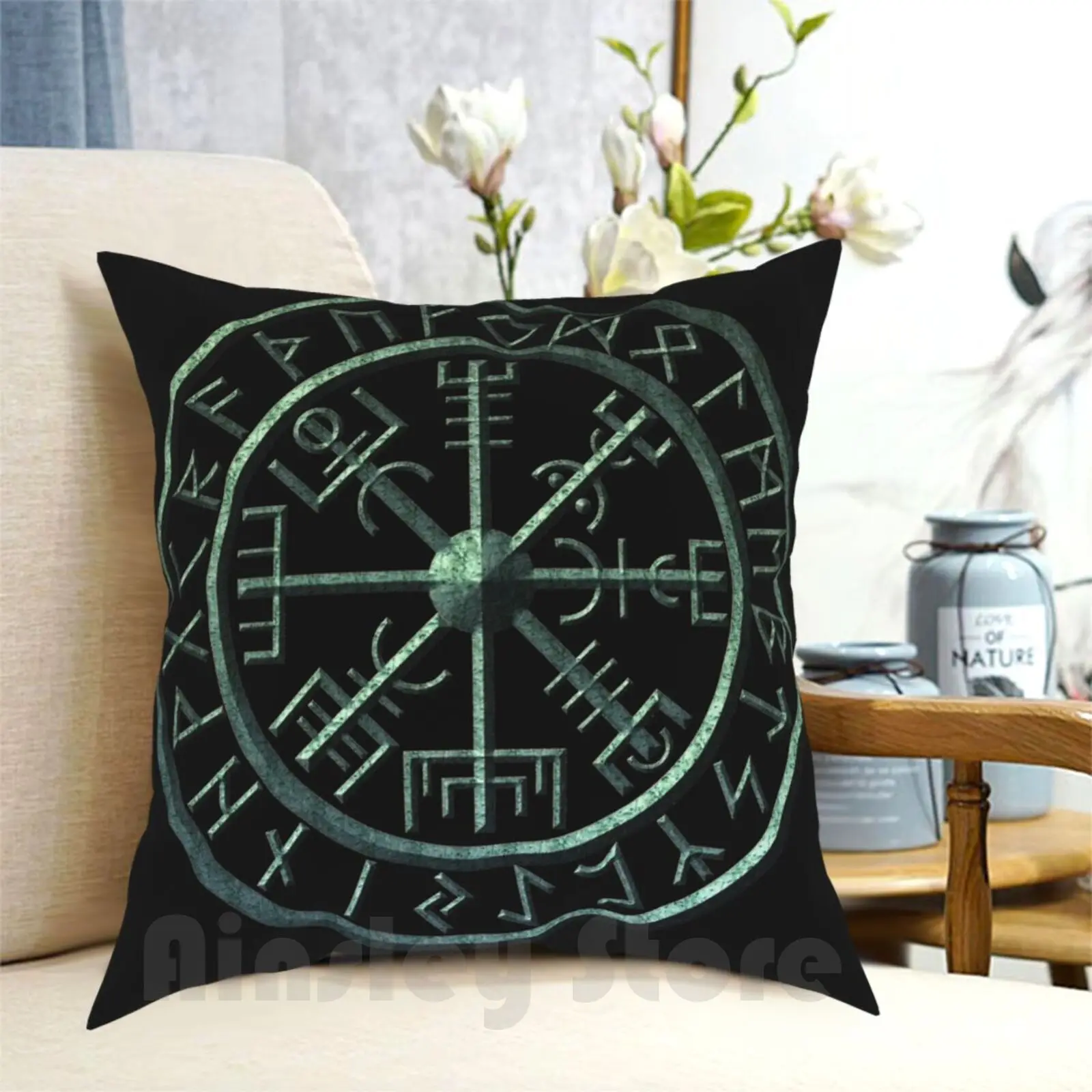 Vegvísir Symbol-River Rock * Awesome Unlisted Designs In My Portfolio * Pillow Case Printed Home Soft DIY Pillow cover