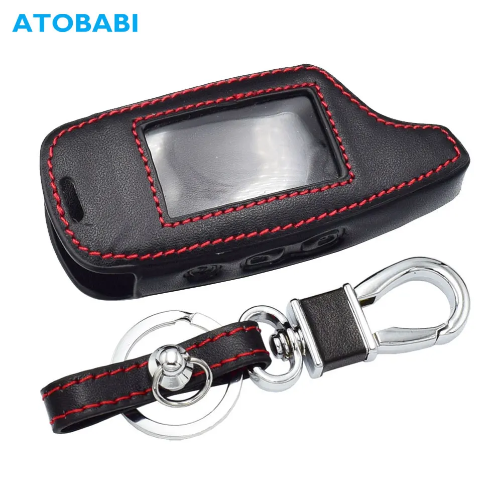 Leather Key Case For Pandora DXL 3000 3100 3170 3300 3210 3500 3700 Two Way Car Alarm System LCD Remote Fob Cover Keychain Bag