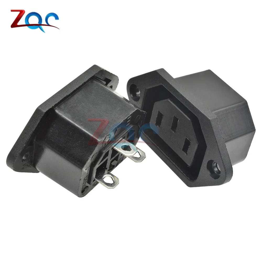 Chassis Female 15A/250V 3PIN 05231 AC IEC C13 C14 Inline Socket Plug Adapter Mains Power Connector Power Supply Output Outlet