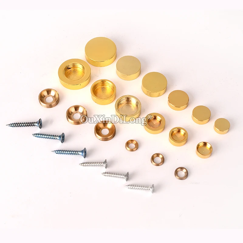 High-end Luxury 100PCS Pure Brass Advertisement Nails  Acrylic Billboard Sign Glass Mirror Nails Screws Decorative Caps Gold