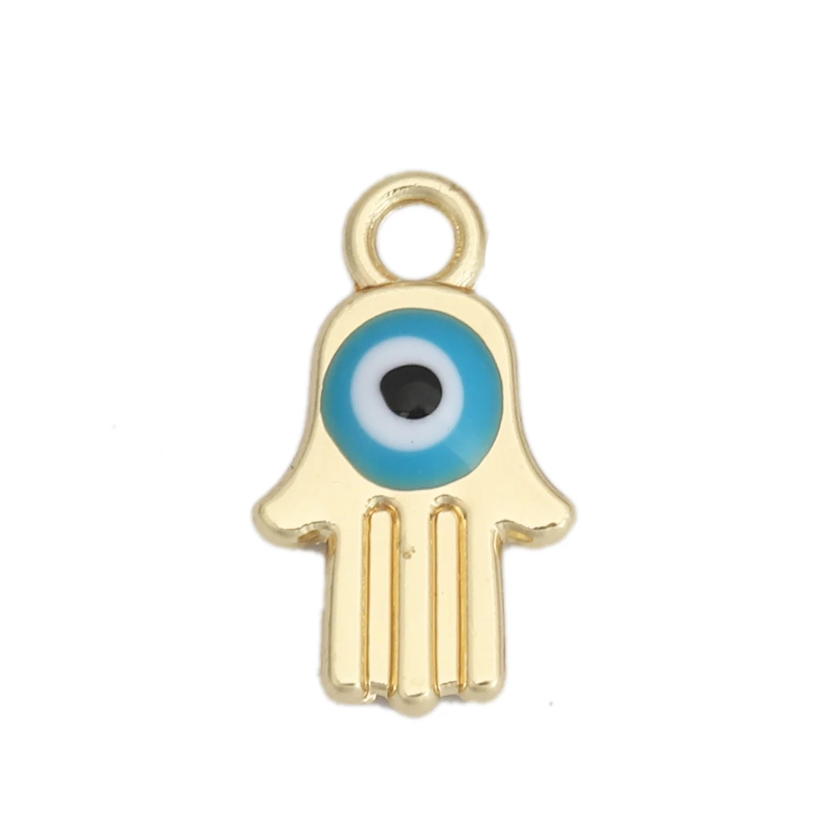 Evil Eye Series โลหะผสมสังกะสีจี้ Charms Hamsa สัญลักษณ์มือทองสีแดง Evil Eye Enamel 14มม.X 8Mm,10 PCs