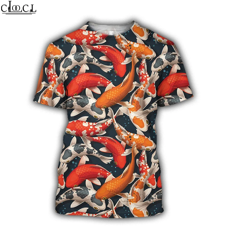 

HX Newest Popular Men's Women T-Shirt 3D Printed Koi Fish Fashion Harajuku Short Sleeve Casual Tops T Shirt Drop Shipping