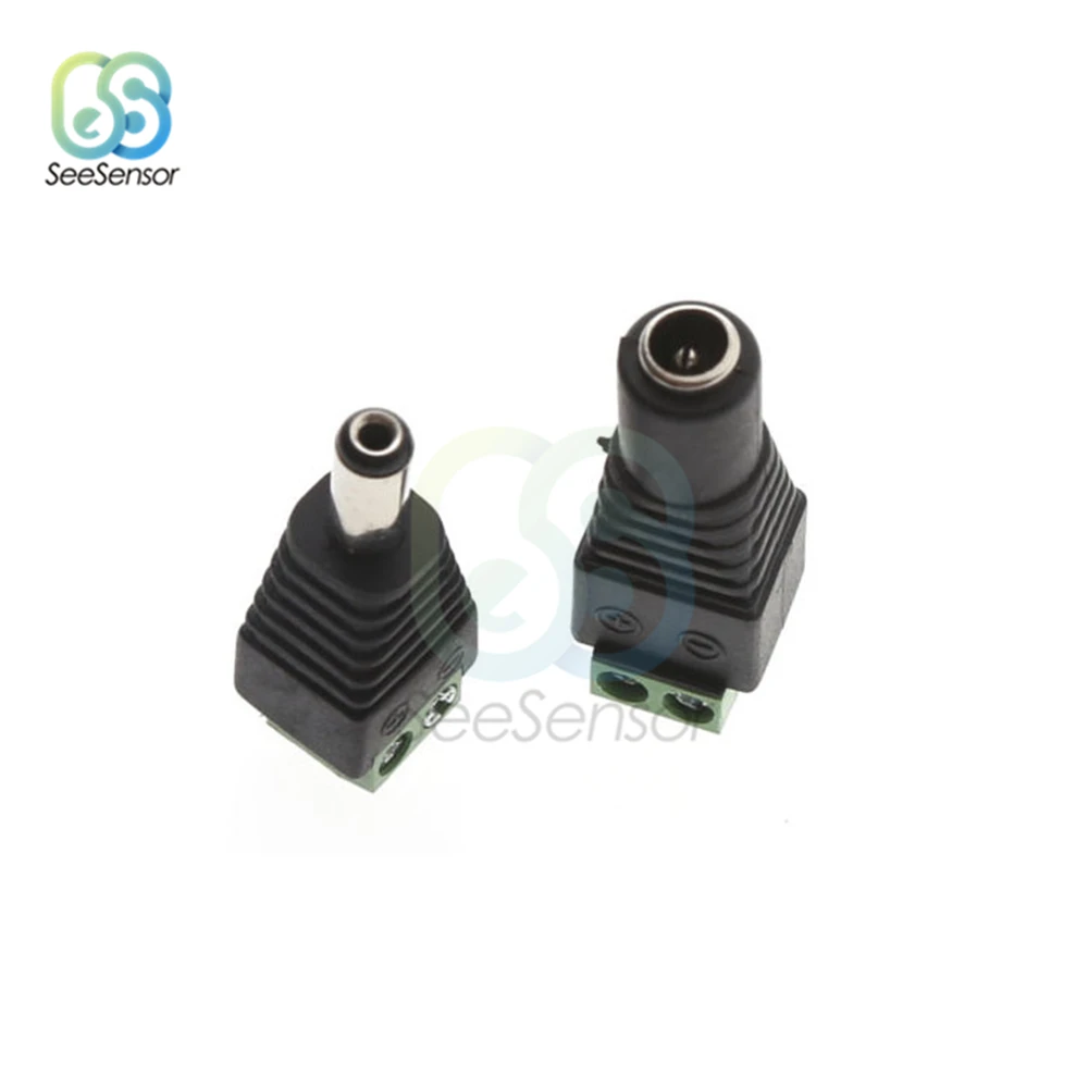 5.5Mm X 2.1Mm Nữ Nam + DC Cắm Dành Cho 5050 3528 5060 Dây Đèn LED Ánh Sáng và Camera Quan Sát