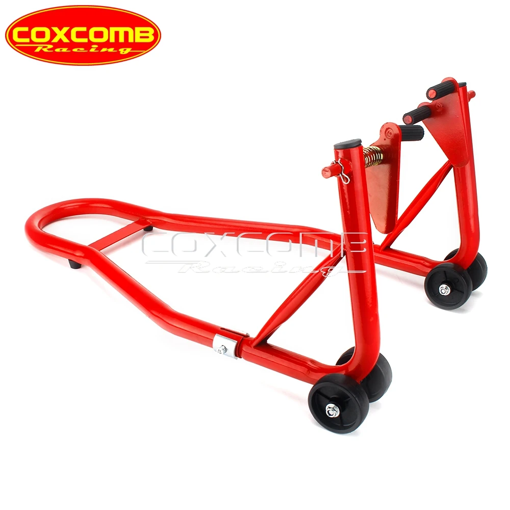 Motorcycle Rear And Front Stand Bike Spool Lift Triple Combo Wheel For Auto Bike Shop Repairing Tool 750LB 7.48" to 13.38"