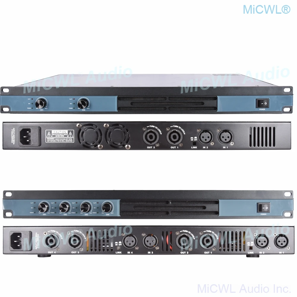 

MiCWL Digital Power Amplifier 5200W 4 Channel Audio Microphone Studio Sound Power Preamps AMP 8Ω 2600 Watt 2 Channel