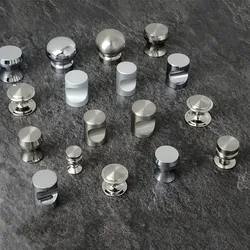 1Pcs Single Hole Silver White Cabinet Door Handle Zinc Alloy Furniture Wardrobe Drawer Knobs Brushed Home Decoration Hardware