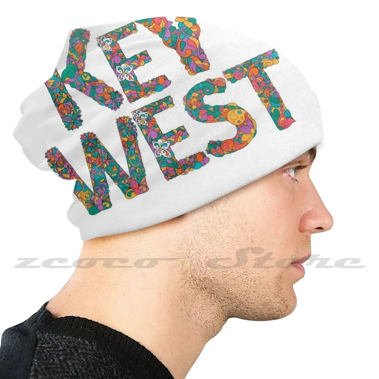 Key West Come Be Colorful Knit Hat Hedging Cap Soft Elasticity Outdoor Sports Leisure Fantasy Fest Dry Tortugas Key Key West