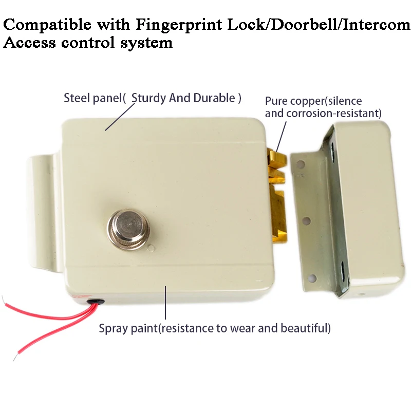 12V Electric door lock electronic lock Key cylinder use with Door exit/Doorbell/Intercom/Digital lock/RFID Access control kit