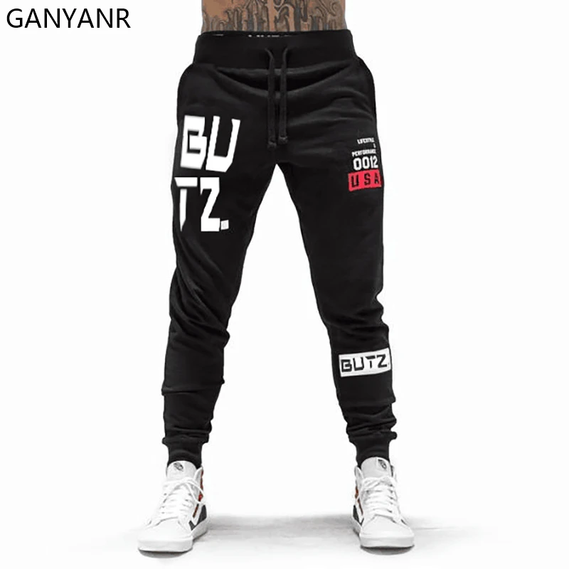 GANYANR Gym Pants Men Sport Jogging Running Training Sportswear Leggings Trousers Trackpants Workout Bodybuilding Sweatpants