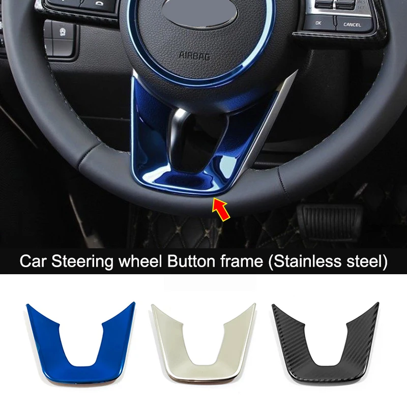 

Stainless steel Car steering wheel button Sticker Decoration Cover Trim For KIA XCeed 2019 2020 2021 Car Accessories 1pcs