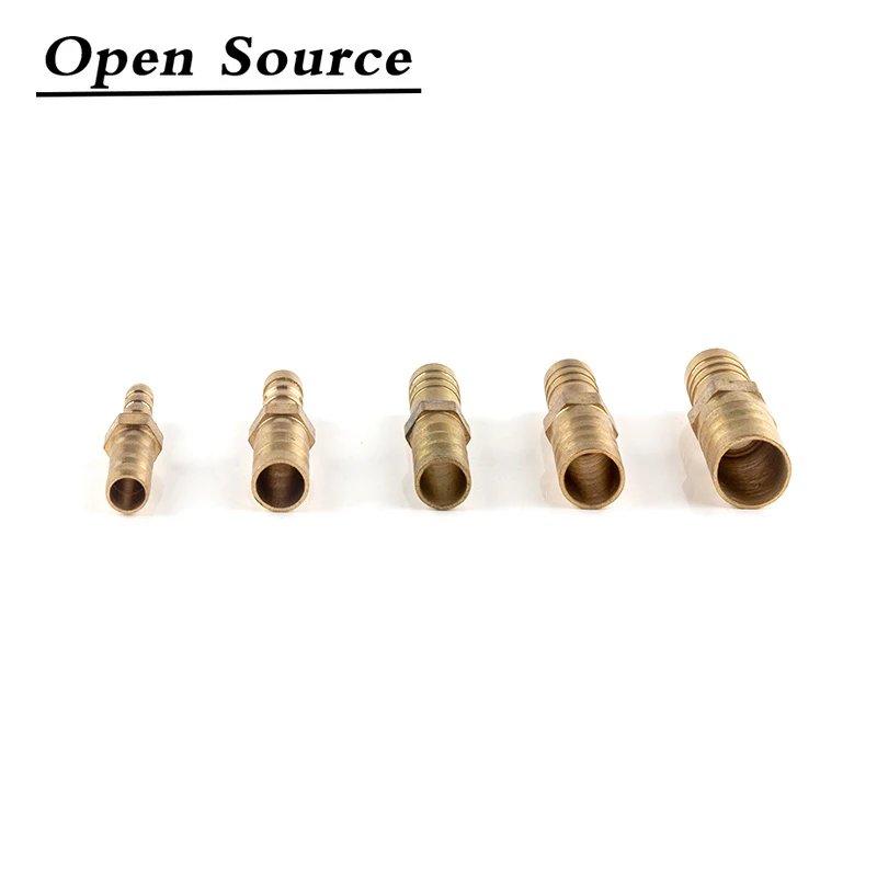 4 5 6 8 10 12 14 19 25mm Brass Pneumatic Tower Barb Pipe Fittings Straight Through Reducer Oil Water Gas Adapter