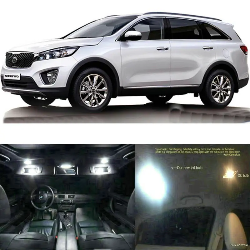 

9 шт., светодиодные лампы для салона автомобиля kia sorento