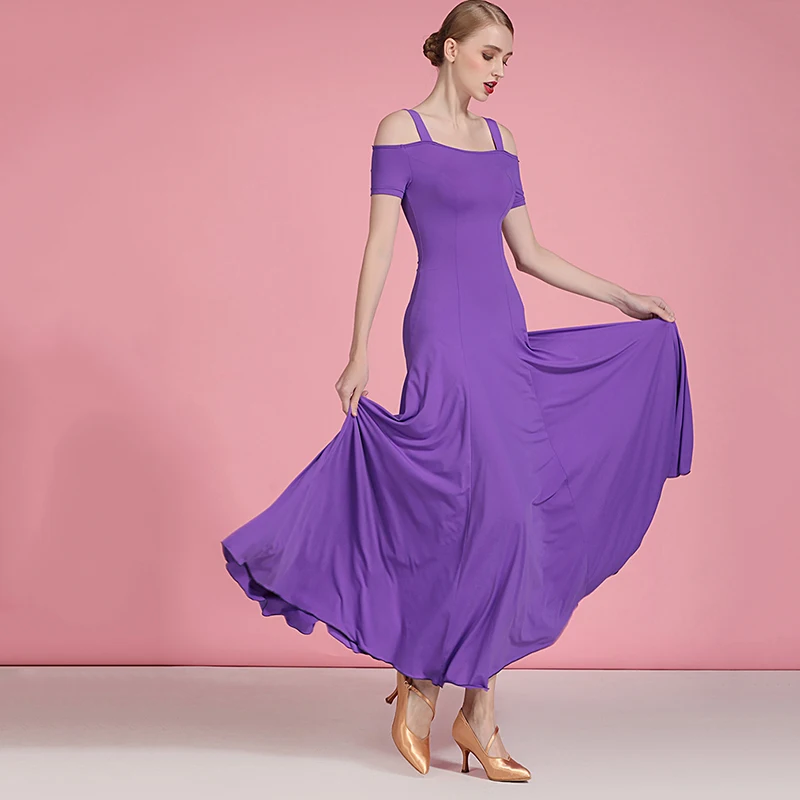 

Modern dance dress ice silk national standard dance practice dress sexy women waltz ballroom dance dress